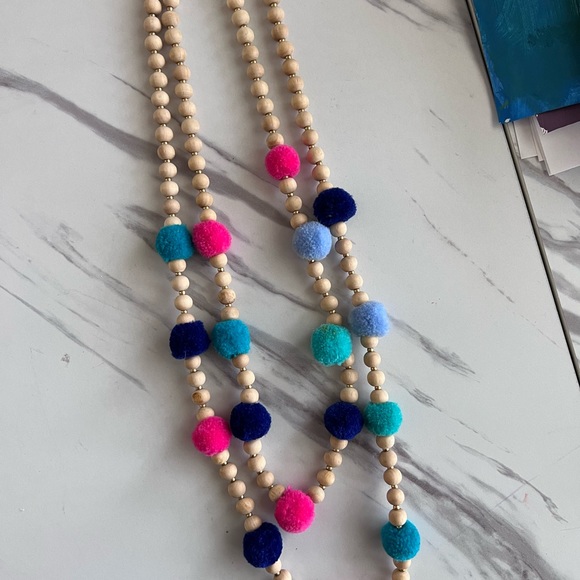 J.Crew Factory Pom Pom Layered Necklace - Picture 2 of 3